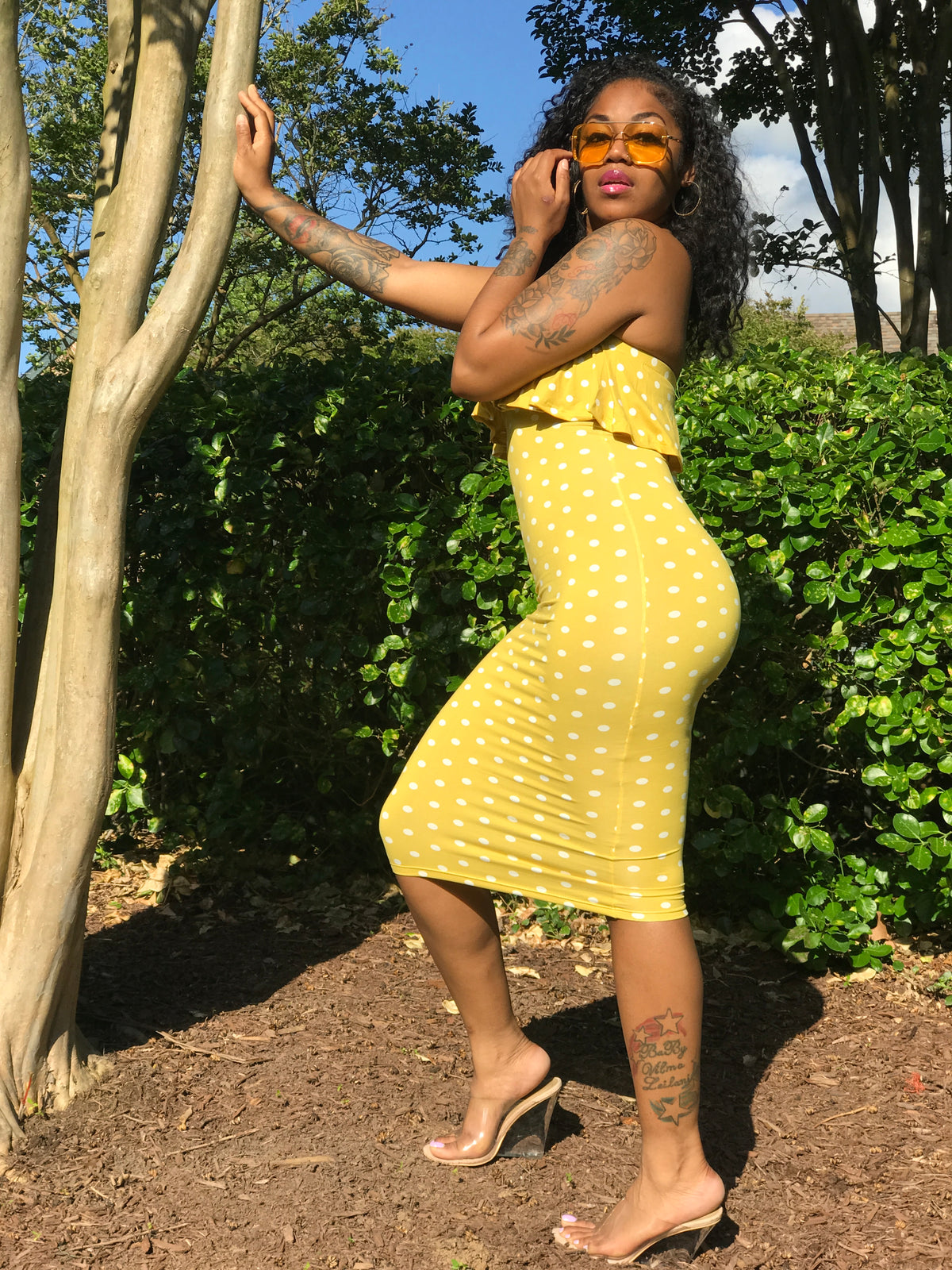 Admire Me Polka Dot Ruffle Tube Dress