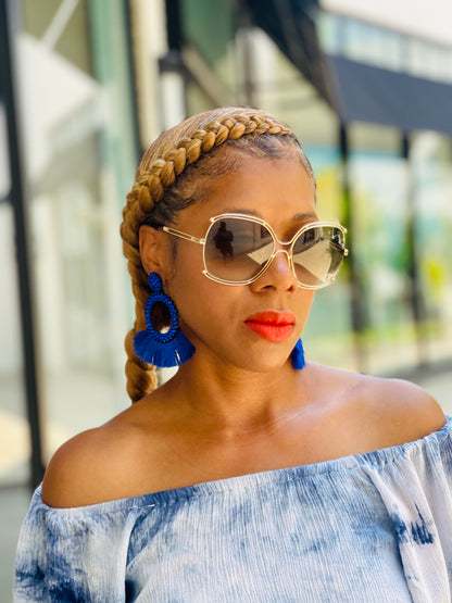 Royal Blue Bohemian Earrings