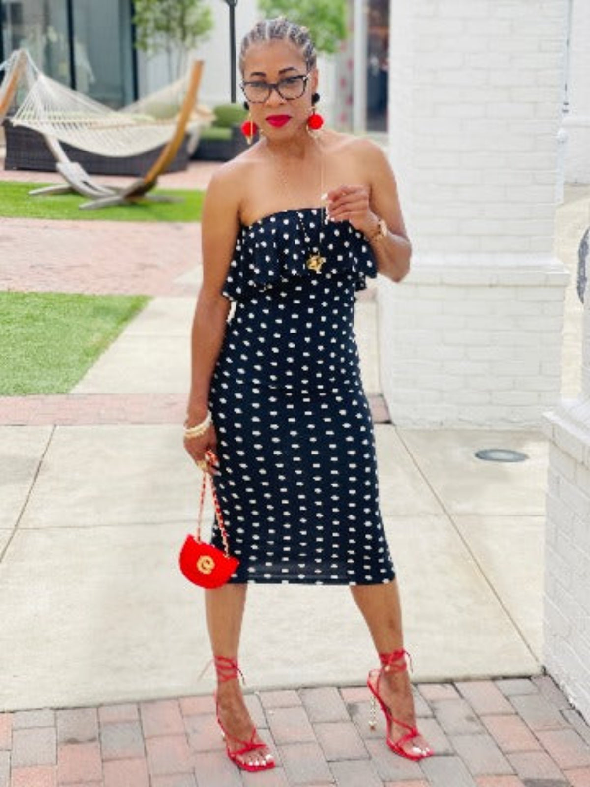 Admire Me Polka Dot Ruffle Tube Dress