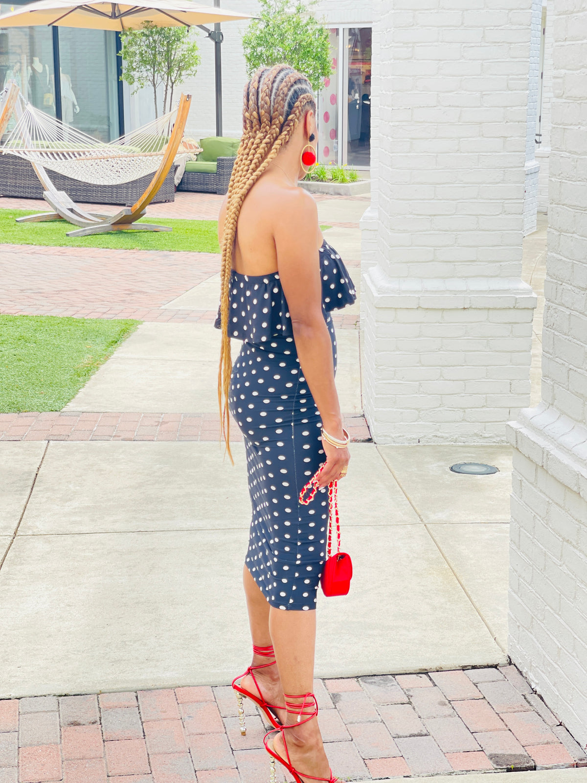 Admire Me Polka Dot Ruffle Tube Dress