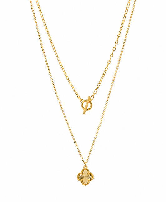 Golden Clover Layered Necklace