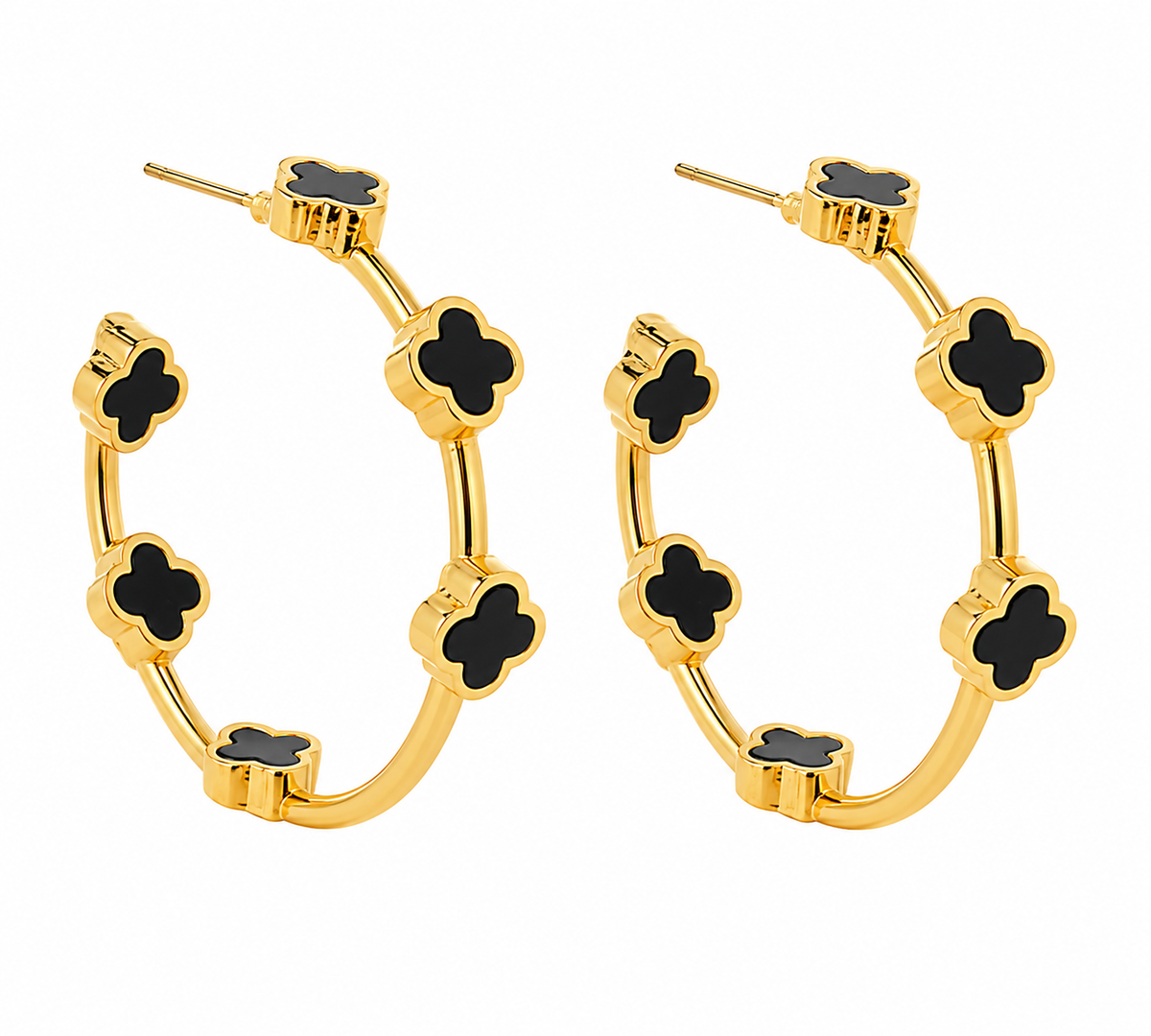 Midnight Clover Luxe Hoop Earrings