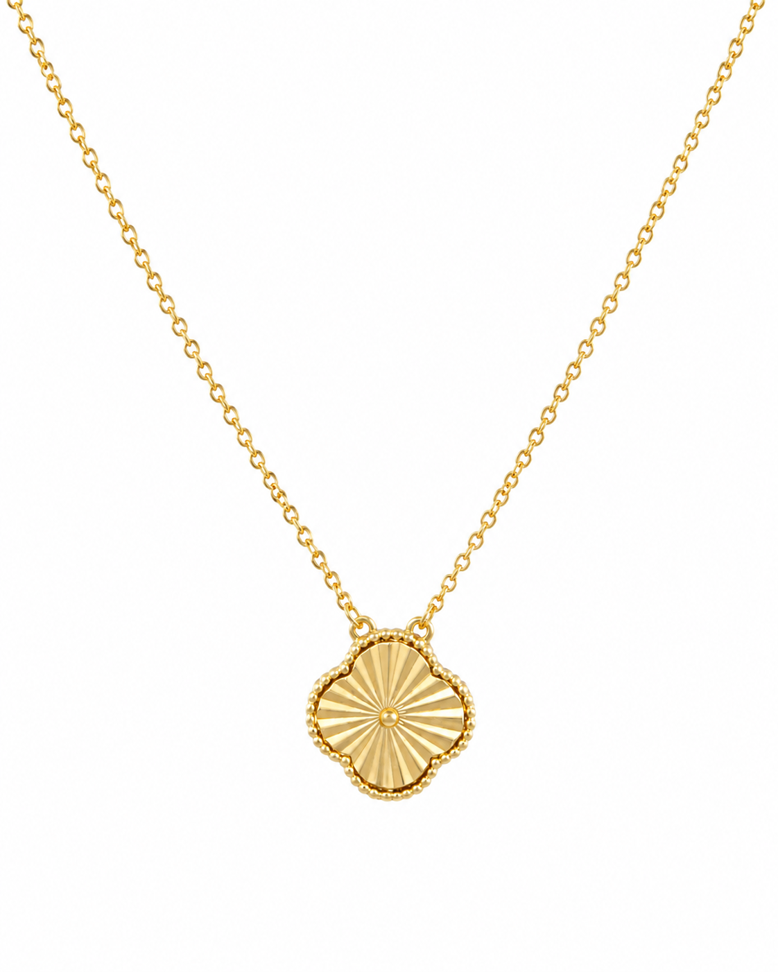 Golden Radiance Clover Necklace