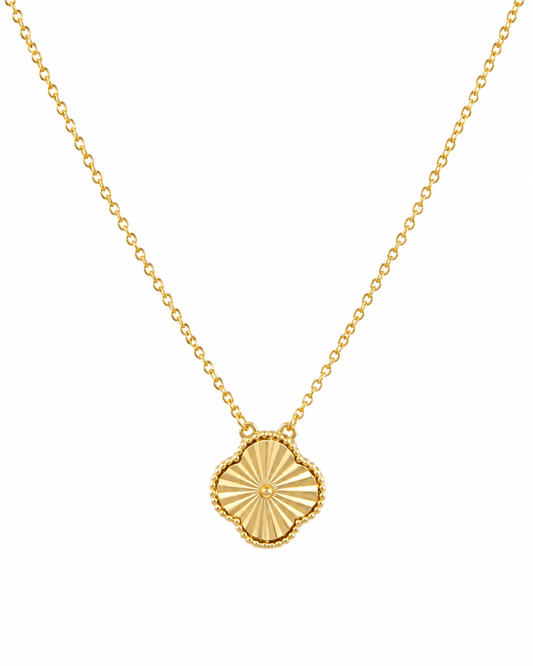 Golden Radiance Clover Necklace