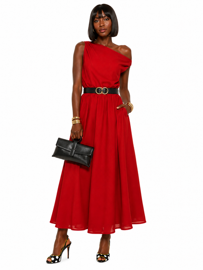 The Amara Asymmetrical Maxi Dress