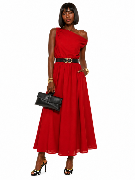 The Amara Asymmetrical Maxi Dress
