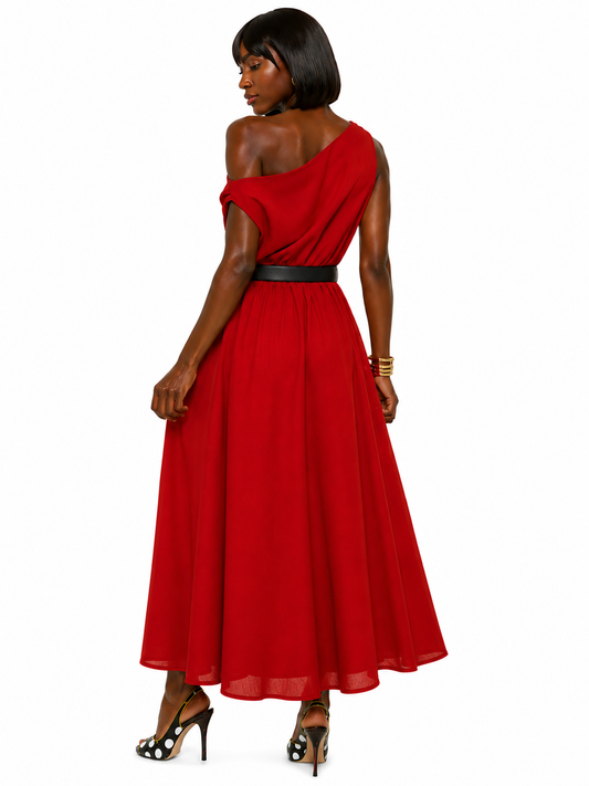 The Amara Asymmetrical Maxi Dress