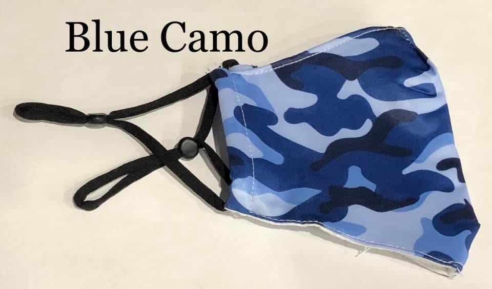 Blue Camo Face Mask