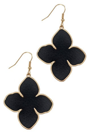 Faux Leather Leaf Earrings